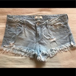 Cutoff jean shorts